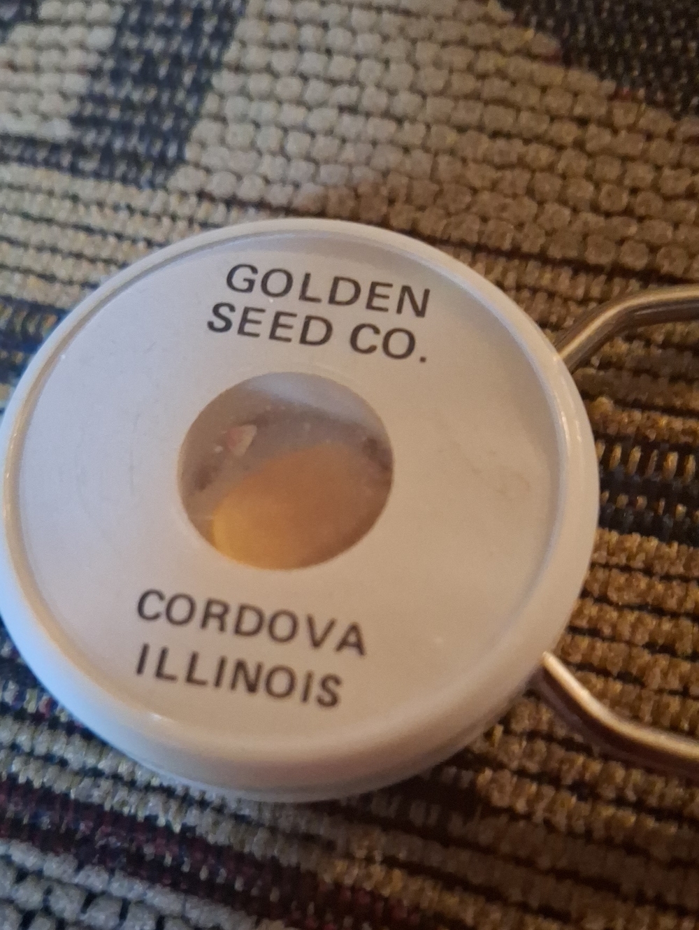 Golden Seed Co. Seed Display Keychain Vintage